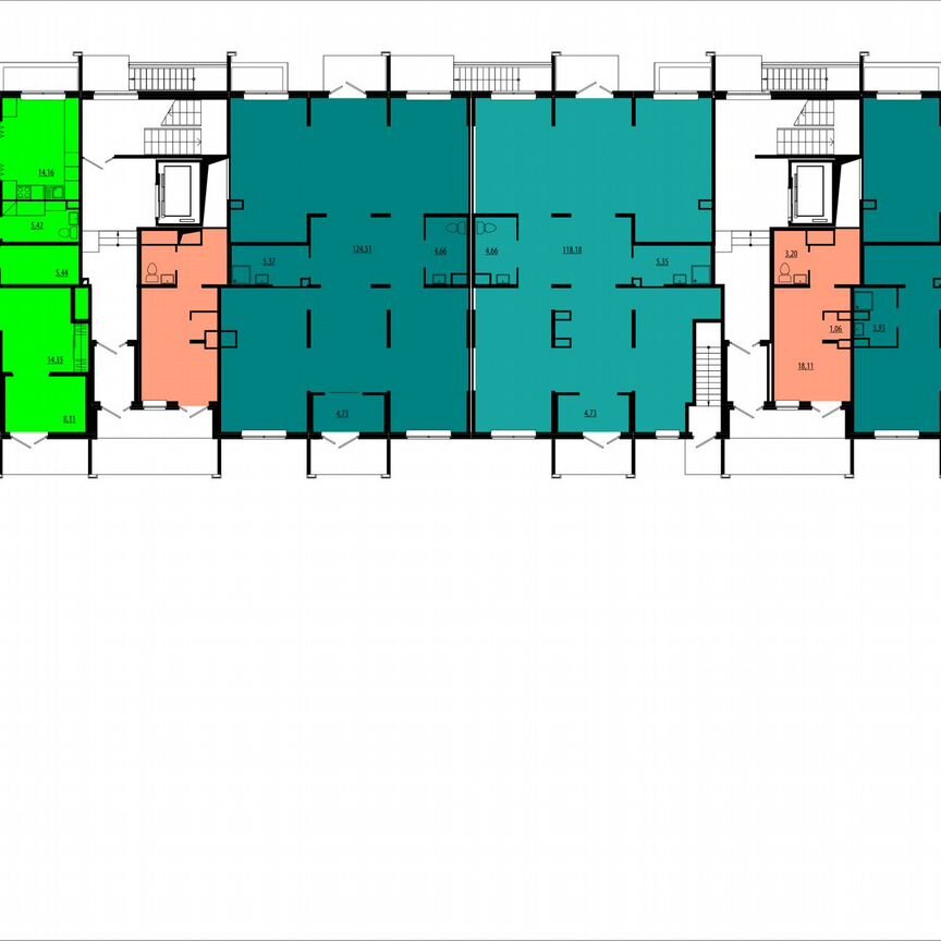 1-к. апартаменты, 50,9 м², 1/8 эт.