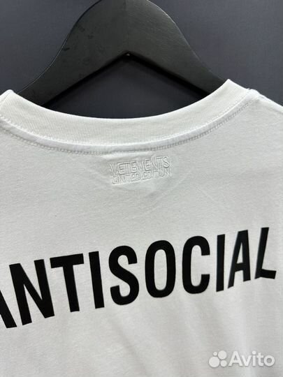 Футболка vetements antisocial оверсайз (унисекс)