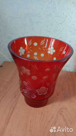 Ваза цветной хрусталь СССР