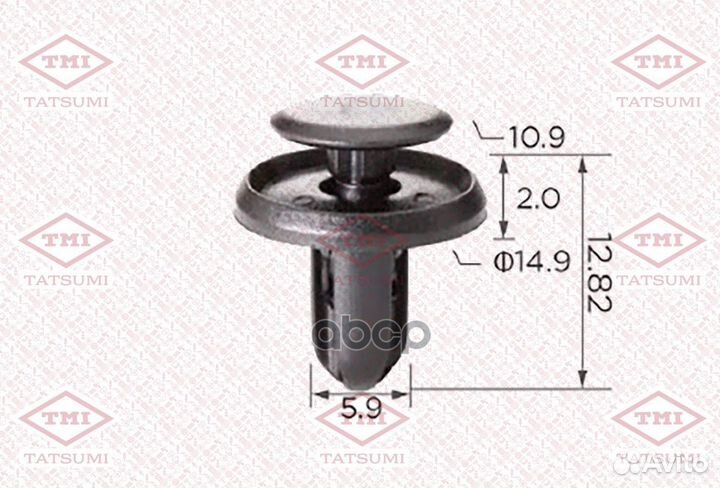 Клипса автомобильная упаковка 10 штук TJB1007