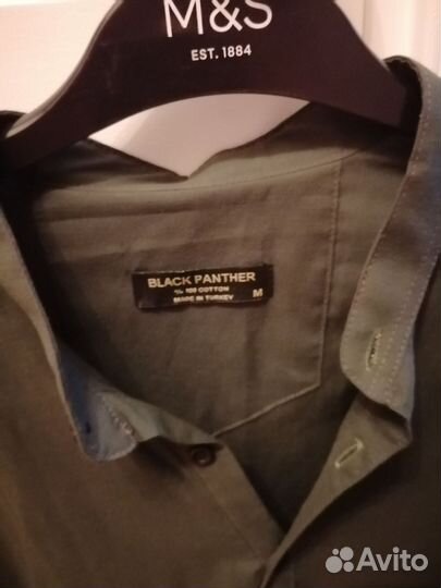 Модная мужская рубашка зелёного цвета. новая