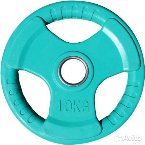 Диск для штанги обрезиненный цветной 10 кг. D-51