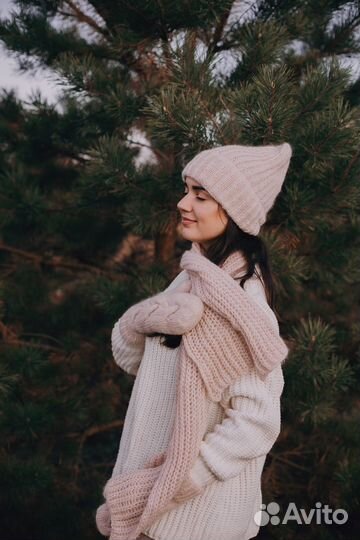 Вязанный комплект из мохера