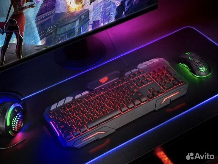 Клавиатура игровая Defender 3 режима подсветки