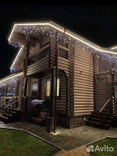 Монтаж на дома уличных гирлянд Бахрома - Profi