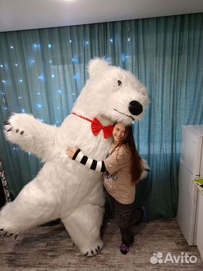 Белый мишка аниматоры Поздравление ростовые куклы