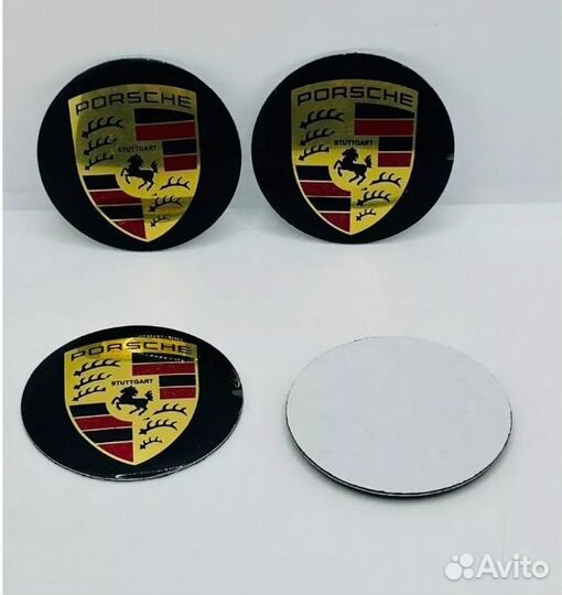 Наклейки на колесные диски Porsche Алюминий 60мм