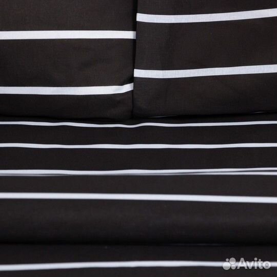 Постельное бельё Этель 1.5сп Black stripes 143х215 см,150х214 см, 70х70 см-2 шт, 100 хлопок,поплин