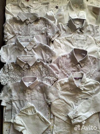 Блузки школьные пакетом 122/128/134/140р