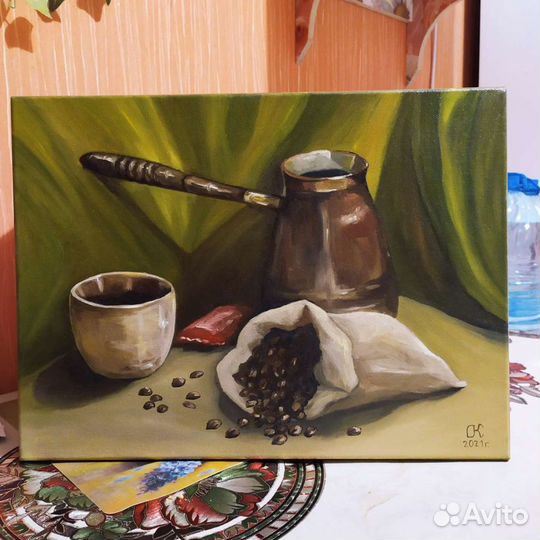 Картина маслом Кофейный натюрморт