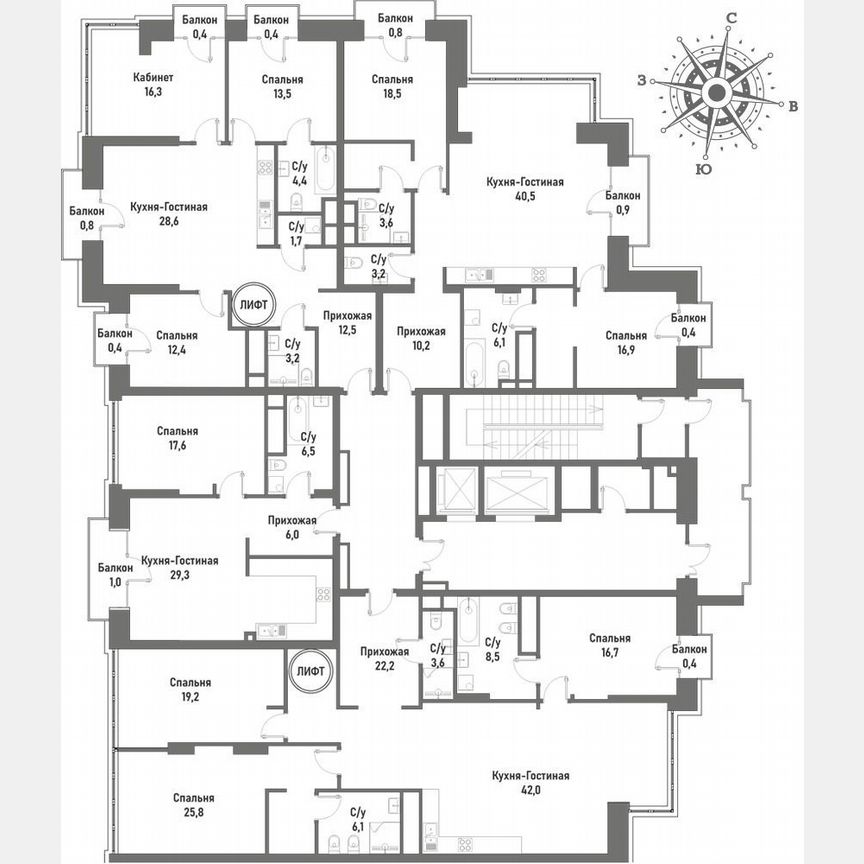 1-к. квартира, 60,4 м², 15/15 эт.