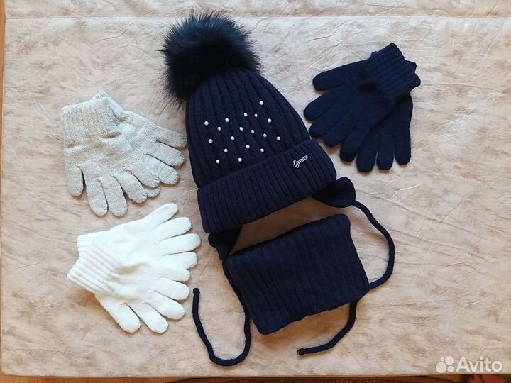 Шапка зимняя для девочки 50-52