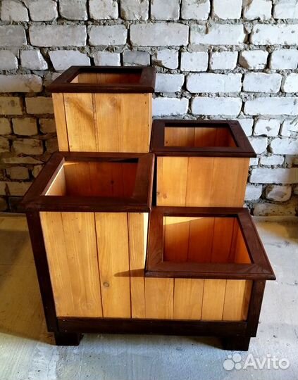 Кашпо садовое деревянное