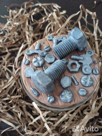 Банка для хранения с декором из полимерной глины