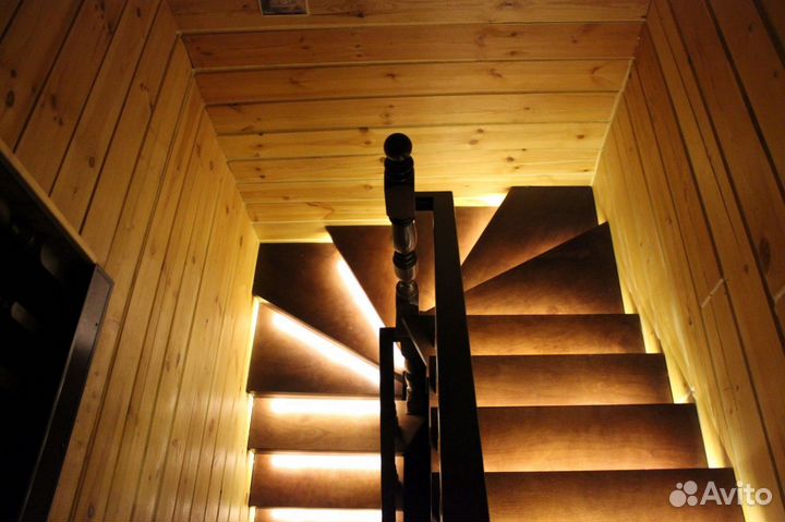 Светодиодная подсветка лестницы и перил a 11