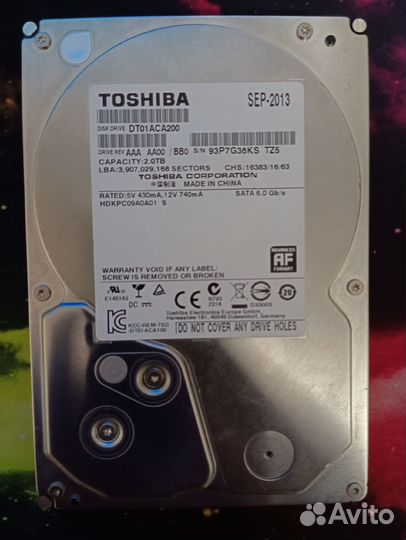 Жесткий Диск toshiba 2 тб