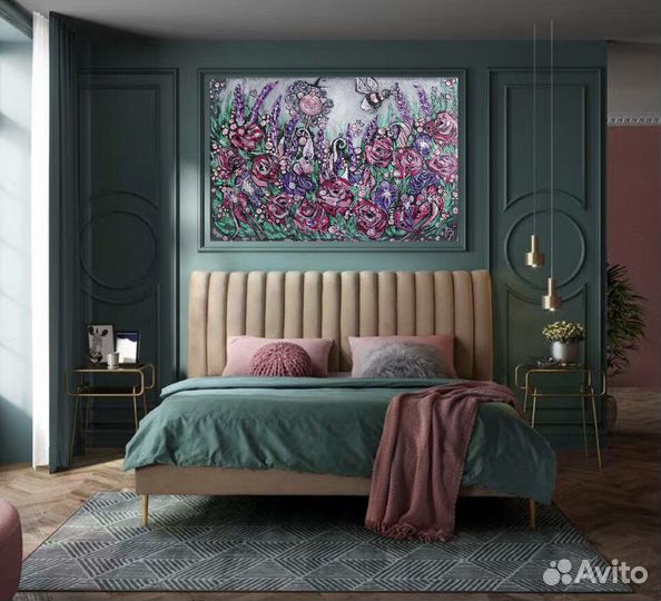 Картина маслом 40х60 (Сон в волшебном саду)