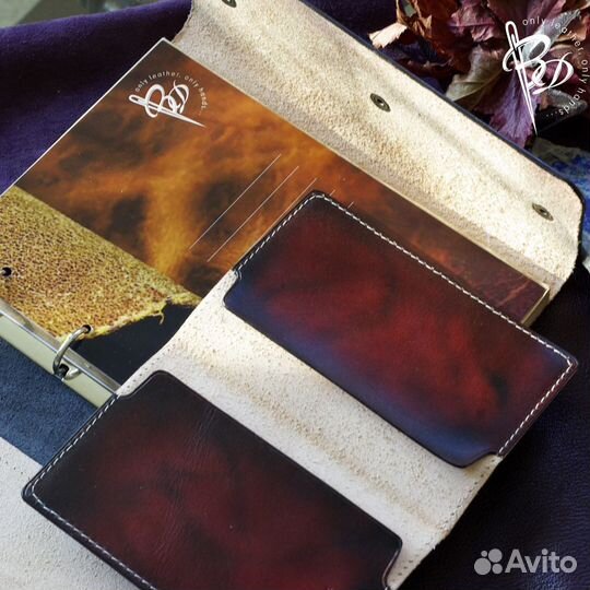 Кожаный блокнот и обложка с тиснением. Hand Made