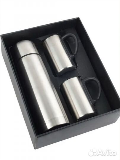 Термос 1л с кружками 350мл