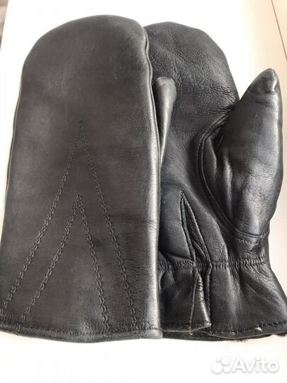 Варежки кожаные на меху