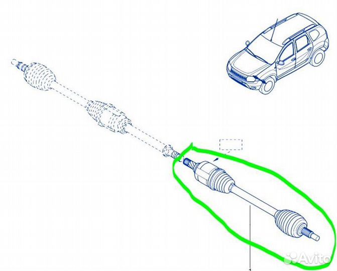 Вал приводной (Полуось) Renault Duster F4R 2014