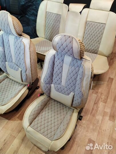 Чехлы на весь салон из Алькантары комплектом