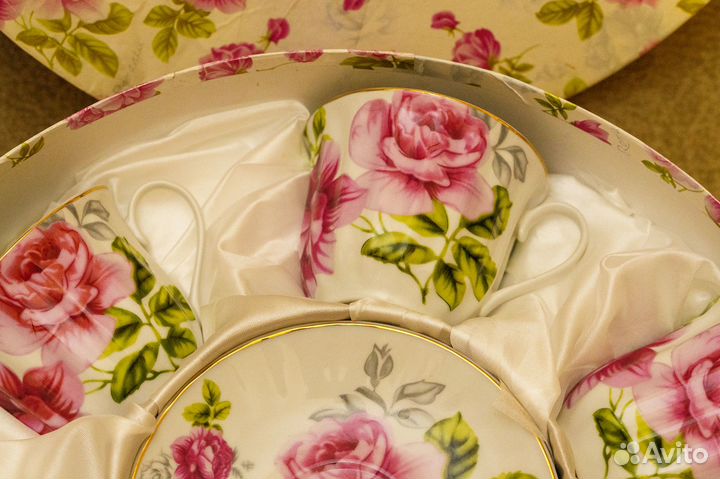 Набор чайный 12 предметов Пионы в коробке