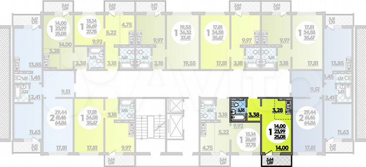 Квартира-студия, 25,1 м², 13/18 эт.