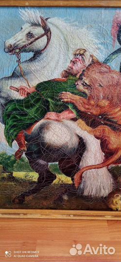 Картина маслом на холсте охота на львов