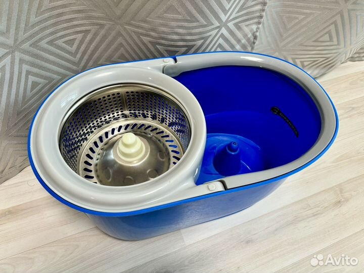 Швабра с ведром и отжимом центрифугой круглая