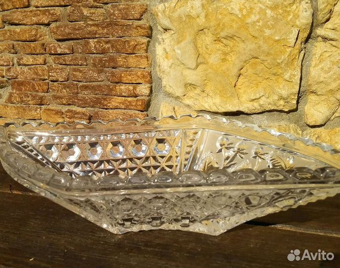 Ваза ладья хрусталь СССР