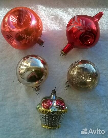 Елочные игрушки СССР - шары. Цена за все
