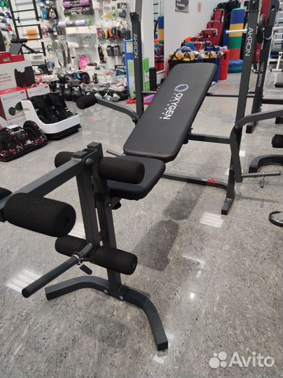 Скамья силовая черная oxygen fitness akron