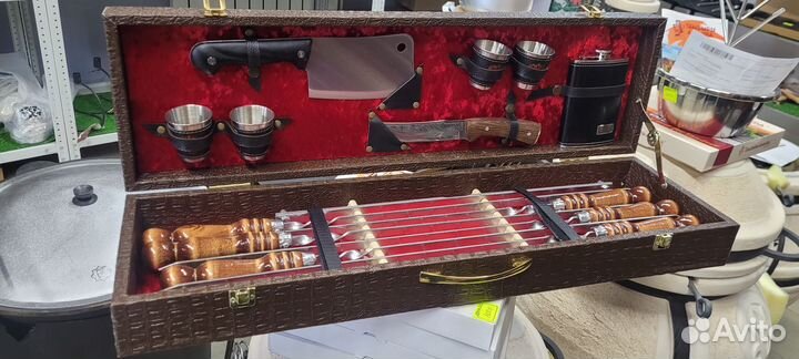 Шашличный набор подарочный чемодан