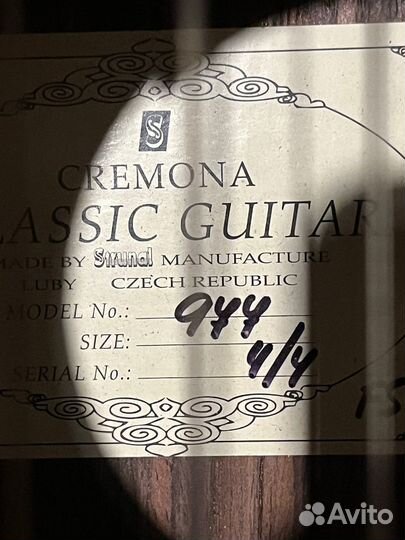 Классическая гитара cremona Чехия