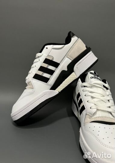 Кроссовки Adidas Forum Low White Black Люкс