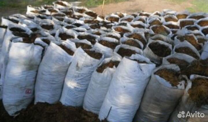 Навоз конский свежий и перегной, в мешках