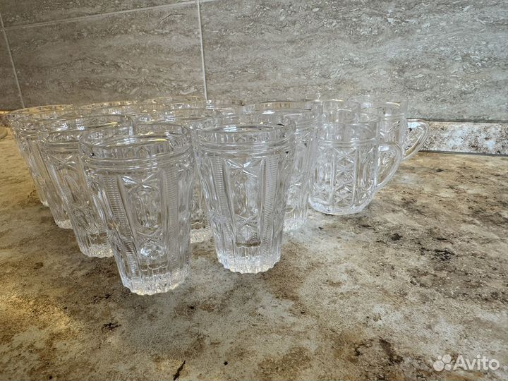 Набор хрустальных кружек и стаканов СССР
