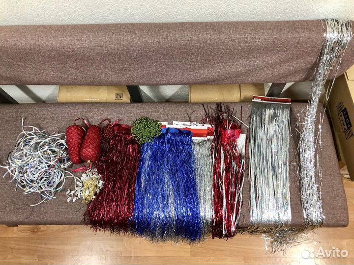 Мишура, дождик, украшения на ёлку