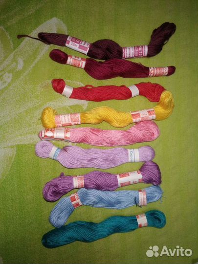 Нитки мулине, штопка Сирень. СССР