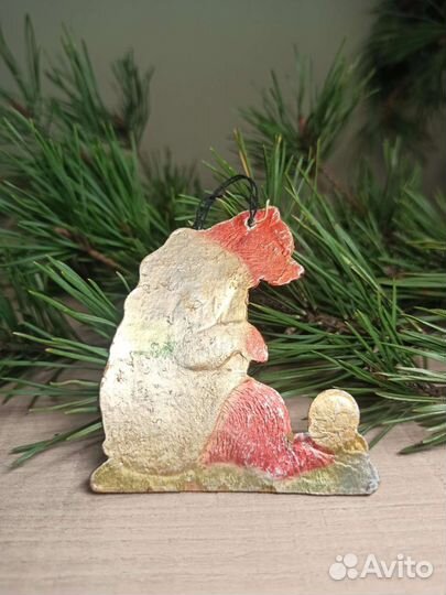 Ёлочная Игрушка Медведь Колобок Картонаж СССР
