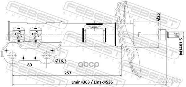 Амортизатор передний правый газовый KIA Optima