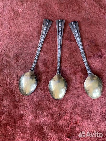 Серебряные ложки кофейные СССР 916 проба звезда