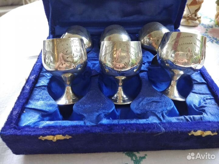 Комплект мельхиоровых рюмок из СССР