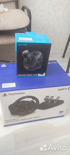 Игровой руль Logitech G923 + коробка передач