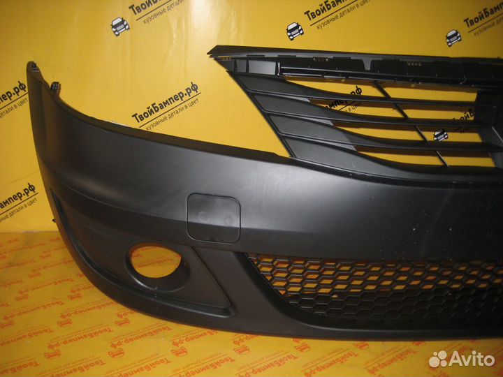 Бампер передний Renault Logan Фаза2 Литой с птф