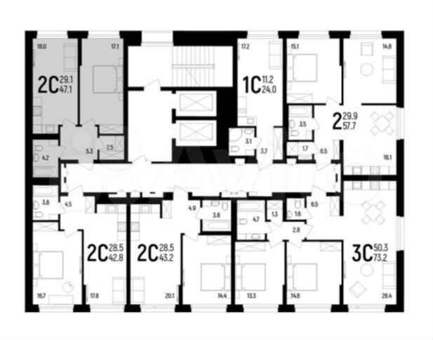 2-к. квартира, 47,1 м², 7/10 эт.