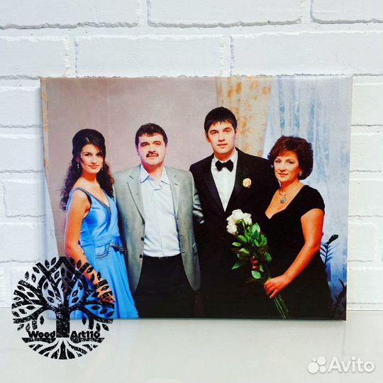 Свадебные фотография на натуральном холсте