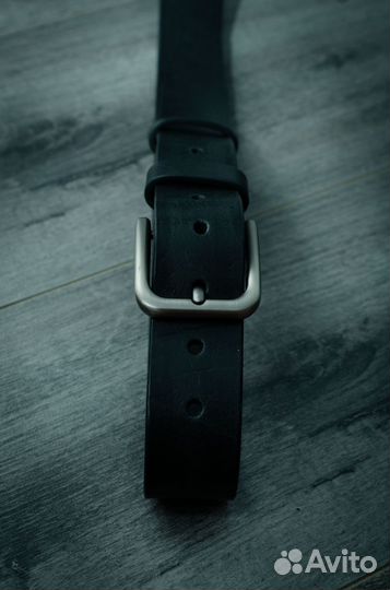 Кожаный ремень черного цвета 37мм