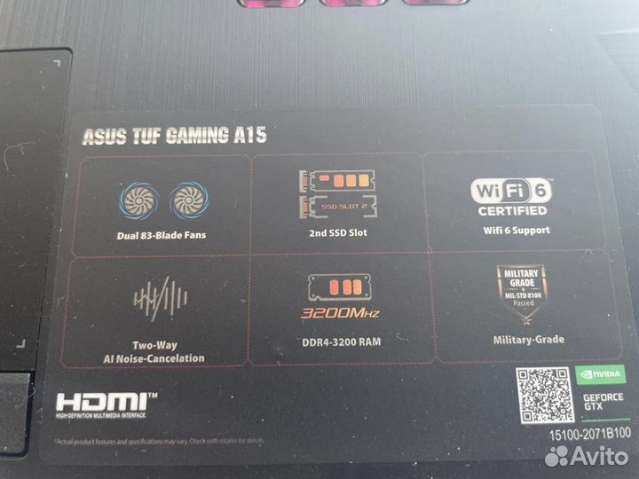 Игровой ноутбук asus tuf gaming A15